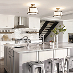 Потолочный светильник со светлым текстильным абажуром Hinkley варинант исполнения - 6 | Loft Concept в Казани