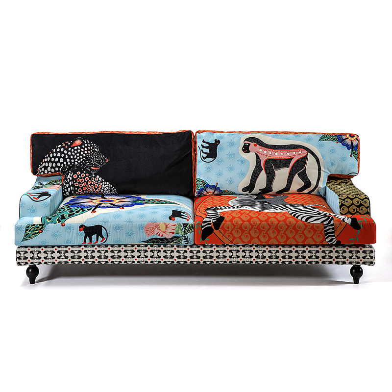 Диван с цветным принтом Qalakabusha Sofa Мульти в Казани | Loft Concept 