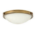 Потолочный светильник цвета латунь с полусферическим матовым белым плафоном Hinkley варинант исполнения - 4 | Loft Concept в Казани