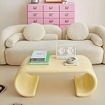 Дизайнерский журнальный стол жёлтый округлой формы Bonyn варинант исполнения - 2 | Loft Concept в Казани