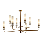 Люстра на штанге с 8-ю цилиндрическими матовыми плафонами и шарами из камня Orb Essence варинант исполнения - 1 | Loft Concept в Казани