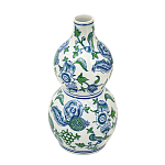 Ваза фигурная с сине-зелеными узорами распустившихся цветов Blossoming Spring варинант исполнения - 2 | Loft Concept в Казани