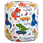 Пуф детский круглый с принтом Dinosaurs CHILDHOOD варинант исполнения - 1 | Loft Concept в Казани