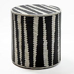 Приставной круглый столик с инкрустацией Black and White Geometry Stool варинант исполнения - 1 | Loft Concept в Казани