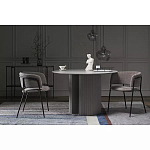 Стул полукруглый с каркасом из металла и мягким сиденьем и спинкой Soft Chenille варинант исполнения - 3 | Loft Concept в Казани