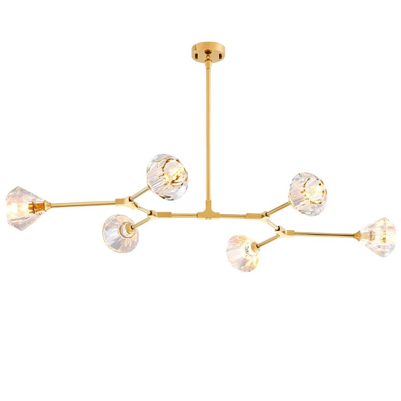 Люстра Chandelier Salasco Gold Золотой Прозрачный (Transparent) в Казани | Loft Concept 