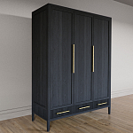 Большой Шкаф Primo Черный дуб с 3 дверьми и 3 выдвижными ящиками варинант исполнения - 4 | Loft Concept в Казани