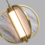 Подвесной светильник с круглым плафоном из искусственного алебастра в бронзовой оправе Marbella варинант исполнения - 5 | Loft Concept в Казани