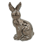 Статуэтка заяц из текстурированной терракоты и покрытый глянцевой краской под бронзу Rabbit Charm  варинант исполнения - 2 | Loft Concept в Казани