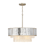 Люстра круглая с подвесками из текстурированного стекла молочного цвета Hinkley варинант исполнения - 2 | Loft Concept в Казани