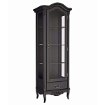 Витрина черная однодверная из массива бука с 4-мя полками и ящиком Black Provence варинант исполнения - 2 | Loft Concept в Казани