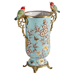 Ваза с двумя птичками из фарфора с бронзовыми элементами Garden of Eden варинант исполнения - 2 | Loft Concept в Казани