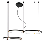 Люстра подвесная светодиодная с 4-мя кольцами черный металл Ring Horizontal варинант исполнения - 2 | Loft Concept в Казани