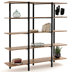 Стеллаж из массива дуба и стали Robson Rack Industrisal Metal Rust варинант исполнения - 2 | Loft Concept в Казани