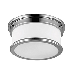 Потолочный светильник для ванных комнат цвета хром с вытянутым плафоном из молочного стекла Feiss варинант исполнения - 1 | Loft Concept в Казани