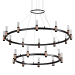 Люстра подвесная с двумя круглыми ярусами и цилиндрическими плафонами Arnaut Light варинант исполнения - 1 | Loft Concept в Казани