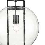 Подвесной светильник в форме шара из прозрачного стекла на линейном черном каркасе  Glass Ball with Seeds варинант исполнения - 1 | Loft Concept в Казани