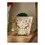 Кашпо с растительным и животным орнаментом на бронзовых ножках Turquoise Blooming Garden варинант исполнения - 4 | Loft Concept в Казани