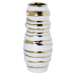 Ваза белая с рельефной поверхностью и золотыми полосами Vase Beehive варинант исполнения - 2 | Loft Concept в Казани