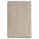 Плед из шерсти бежевого цвета с бахромой Waffle Comfort варинант исполнения - 1 | Loft Concept в Казани