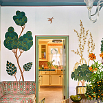 Обои с вышивкой ручной работы Mughal Trees Original colourway on linen варинант исполнения - 7 | Loft Concept в Казани