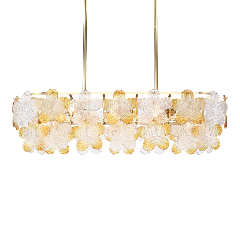 Люстра овальная с цветочными мотивами Light Floral Glow Прозрачный Янтарный Золотой в Казани | Loft Concept 