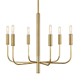 Люстра с 6-ю лампами на тонких изогнутых рожках в современном стиле Feiss варинант исполнения - 1 | Loft Concept в Казани