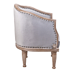 Кресло низкое с мягкой обивкой из велюра на 4-х деревянных ножках Emile Armchair grey варинант исполнения - 2 | Loft Concept в Казани