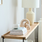 Консоль деревянной столешницей и полкой Wooden Table Top and Shelf варинант исполнения - 4 | Loft Concept в Казани