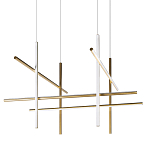 Люстра с 8-ю пересекающимися цилиндрическими плафонами на тонких тросах Trumpet tube варинант исполнения - 1 | Loft Concept в Казани