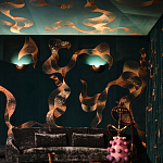 Обои с вышивкой ручной работы Plume Original colourway on velvet варинант исполнения - 2 | Loft Concept в Казани