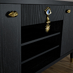 Комод-буфет Elsa Dreams Black с открытыми полками   варинант исполнения - 4 | Loft Concept в Казани