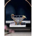 Чаша из прозрачного стекла на бронзовых ножках с фигурками попугаев Eden Garden варинант исполнения - 2 | Loft Concept в Казани