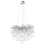 Люстра подвесная с прозрачными стеклянными подвесками в форме капель Диаметр 60 см Droplet Chandelier варинант исполнения - 10 | Loft Concept в Казани