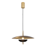 Подвесной светильник с золотым металлическим плафоном округлой формы и декоративным элементом из чёрного мрамора Midnight Grace  варинант исполнения - 1 | Loft Concept в Казани