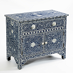 Комод инкрустация костью ORIENTAL Indian синий орнамент варинант исполнения - 3 | Loft Concept в Казани