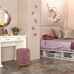 Банкетка круглая пыльно-розовый велюр на 4-х металлических ножках золотого цвета SANJAY варинант исполнения - 5 | Loft Concept в Казани