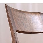 Стул деревянный с мягким сиденьем из черной натуральной кожи Moon Walnut Furniture варинант исполнения - 6 | Loft Concept в Казани