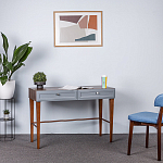 Стол письменный из массива бука с 2-мя ящиками серый Wenge Light варинант исполнения - 5 | Loft Concept в Казани