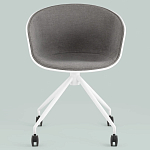 Офисное кресло из пластика с мягким сиденьем Eggshell Grey варинант исполнения - 3 | Loft Concept в Казани