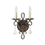 Бра с 2-мя лампами в виде свеч с подвесками и состаренным эффектом Feiss варинант исполнения - 1 | Loft Concept в Казани