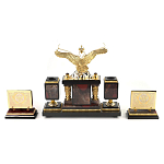 Настольный письменный набор из яшмы и долерита с декором Двуглавый орел Manager Organizer варинант исполнения - 3 | Loft Concept в Казани