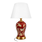 Настольная лампа бордовая с изображением птиц Slip Away варинант исполнения - 1 | Loft Concept в Казани