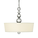 Люстра подвесная с белым тканевым цилиндрическим абажуром и декоративными шарами Hinkley варинант исполнения - 1 | Loft Concept в Казани