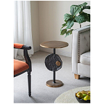 Столик приставной с абстрактным основанием и акцентом в виде золотистого диска Heavenly Space варинант исполнения - 9 | Loft Concept в Казани