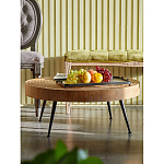 Журнальный столик с круглой фактурной столешницей из натурального дерева Vortex варинант исполнения - 4 | Loft Concept в Казани