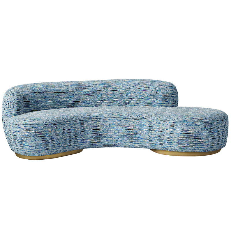 Диван Gold River Голубой Белый Латунь в Казани | Loft Concept 