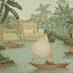 Обои ручная роспись River Scenes of Bengal Verdoyant варинант исполнения - 3 | Loft Concept в Казани