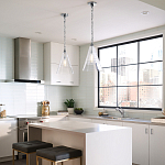 Подвесной светильник с прозрачным рельефным стеклянным плафоном в форме конуса Feiss варинант исполнения - 9 | Loft Concept в Казани