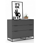 Комод цвета графит с 3-мя ящиками Strict Lines  варинант исполнения - 2 | Loft Concept в Казани